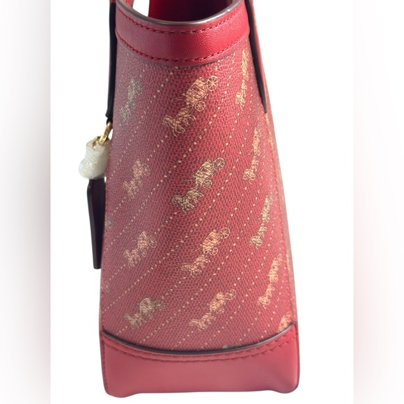 Coach Red Horse and Carriage Tote Bag with Monogram Pattern- Like New - Picture 5 of 12